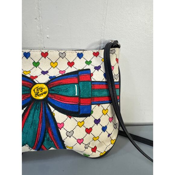 Brighton Love & Joy Crossbody Shoulder Bag Canvas Tassled Signature Design - Picture 3 of 10